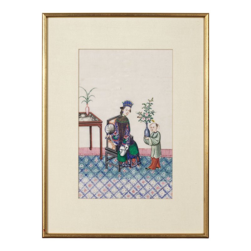 中國畫家 十九世紀 人物圖一組十二幅 水粉通草畫 裝框 | CHINESE ARTIST (19TH CENTURY) - 图30