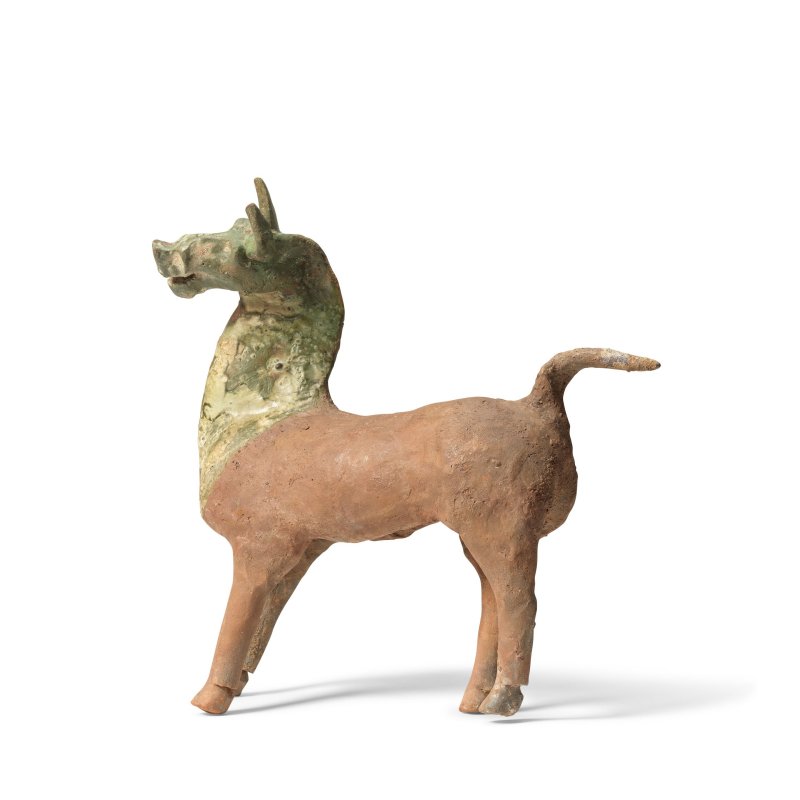 漢 局部綠釉馬 | A PARTIALLY GREEN-GLAZED POTTERY MODEL OF A HORSE - 图3