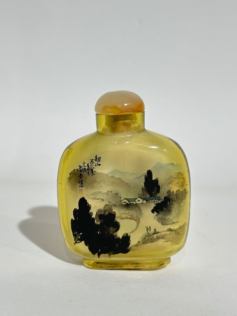 二十世紀中期 玻璃内畫鼻烟壺五件 | FIVE INSIDE PAINTED GLASS SNUFF BOTTLES - 图5