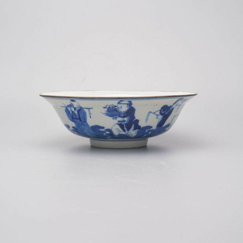 晚清至民國 青花⌈八仙⌋碗 ⌈裕發金記⌋青花楷書款 | A BLUE AND WHITE 'EIGHT IMMORTALS' BOWL