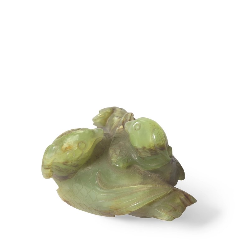十八/十九世紀 翠玉雕鳥 | A SPINACH JADE 'BIRDS' GROUP - 图3