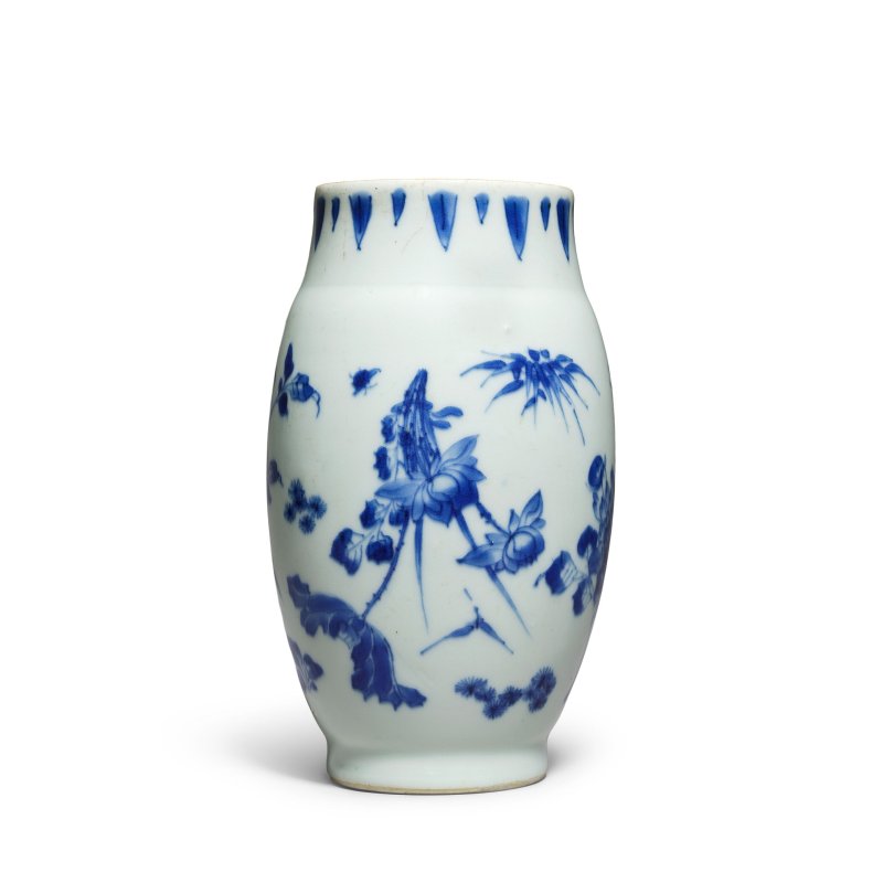 清順治 青花花卉紋罐 | A BLUE AND WHITE 'FLORAL' JAR - 图3