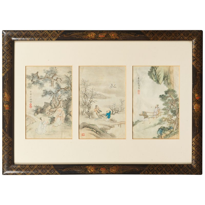 張炳 莊燦 范德鎔 宋光照 嚴煜 人物圖十四幅 設色紙本 鏡框 | ZHANG BING (1709-1761); ZHUANG CAN; FAN DEMING; SONG GUANGZHAO; YAN YU (ACTIVE C.1736-1795) - 图19