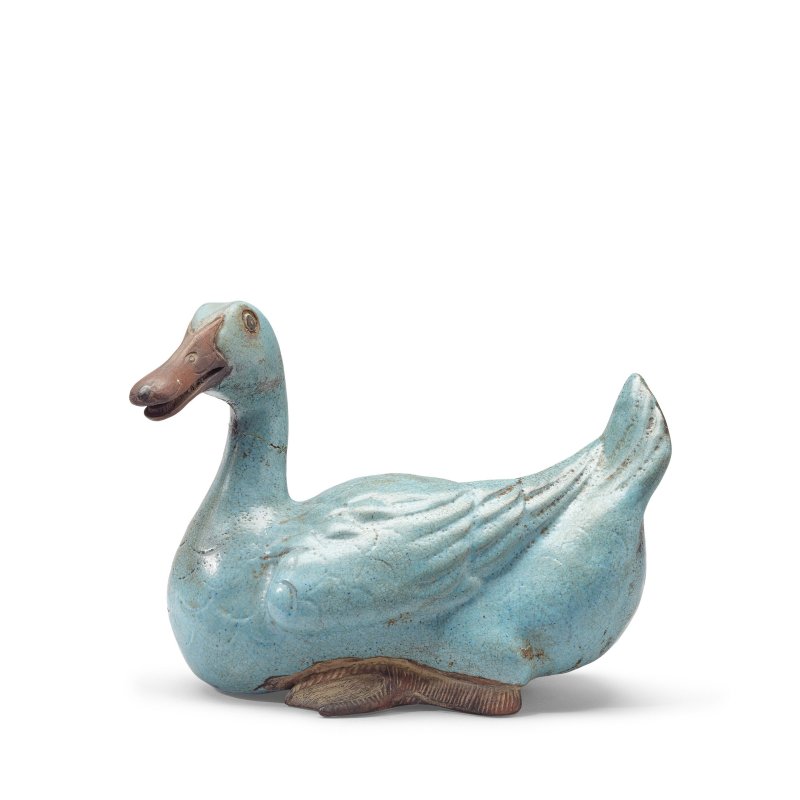 清乾隆 宜興段泥鴨 | A GLAZED YIXING STONEWARE FIGURE OF A DUCK - 图4