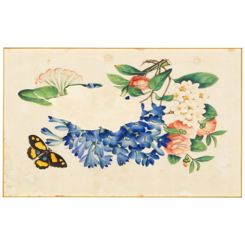 中國畫家 十九世紀 花卉蝴蝶圖一組十幅 水粉通草畫 | CHINESE ARTIST (19TH CENTURY) - 图9