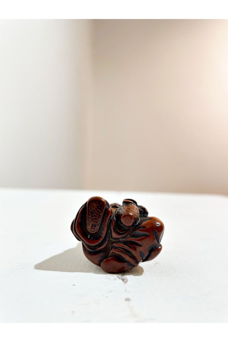 TWO BOXWOOD NETSUKE OF A MONK AND GAMA SENNIN - 图8