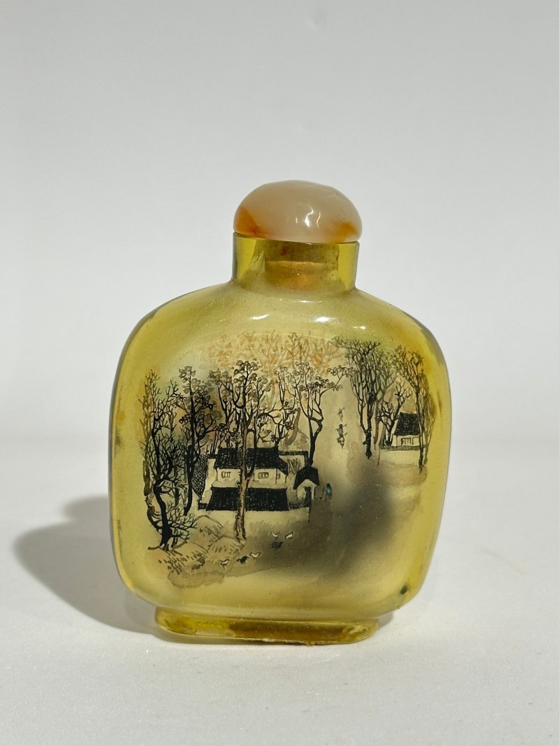 二十世紀中期 玻璃内畫鼻烟壺五件 | FIVE INSIDE PAINTED GLASS SNUFF BOTTLES - 图6