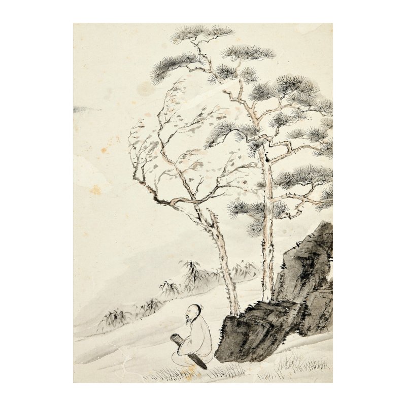 藍漣 山水人物冊頁八開 設色紙本 | LAN LIAN (1650-1730) - 图4