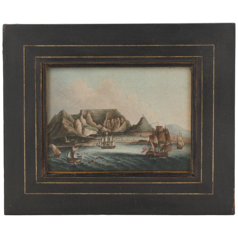 中國畫家 約一八一零年 桌灣鳥瞰開普敦 銅板油畫 裝框 | CHINESE ARTIST (CIRCA 1810) - 图3