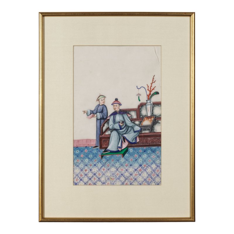 中國畫家 十九世紀 人物圖一組十二幅 水粉通草畫 裝框 | CHINESE ARTIST (19TH CENTURY) - 图31