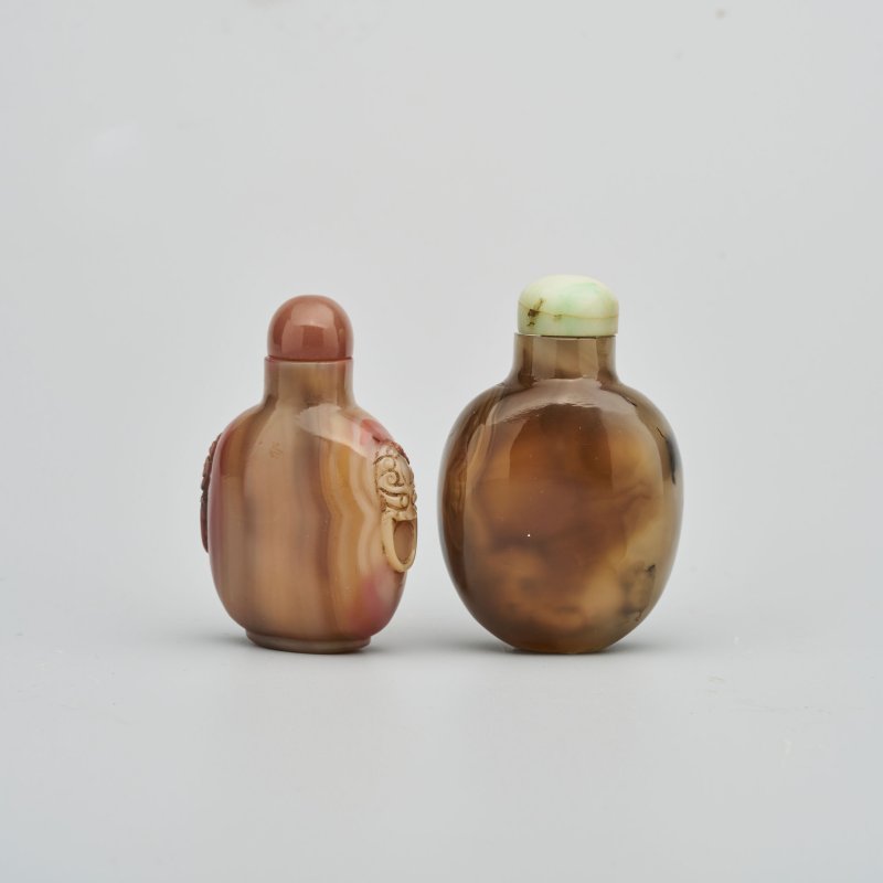 清十九世紀 水藻瑪瑙、纏絲瑪瑙、影瑪瑙鼻煙壺四件 | FOUR AGATE SNUFF BOTTLES - 图36