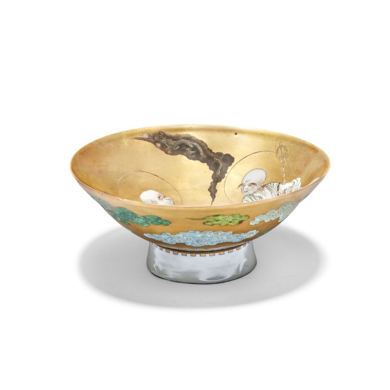 十九世紀 薩摩燒仙人圖盌 | A SATSUMA 'IMMORTALS' STEM BOWL - 图3