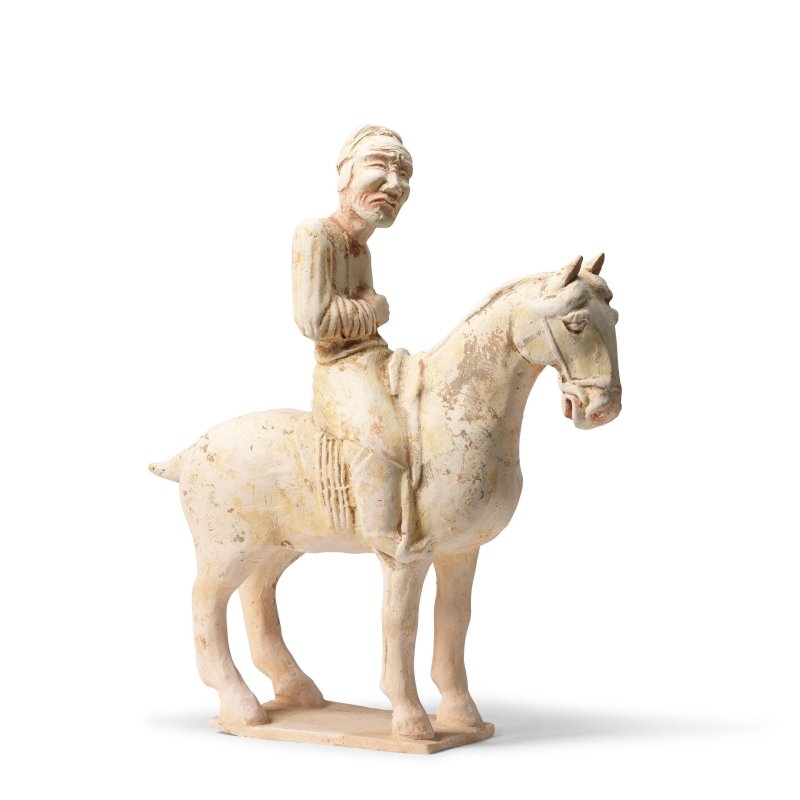 唐 彩繪騎馬俑 | A PAINTED POTTERY EQUESTRIAN FIGURE