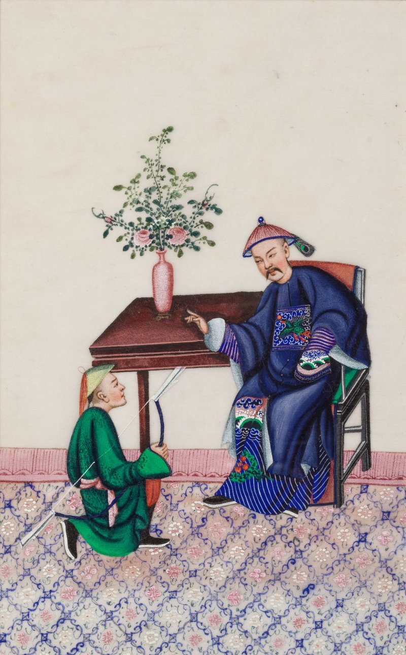 中國畫家 十九世紀 人物圖一組十二幅 水粉通草畫 裝框 | CHINESE ARTIST (19TH CENTURY) - 图2