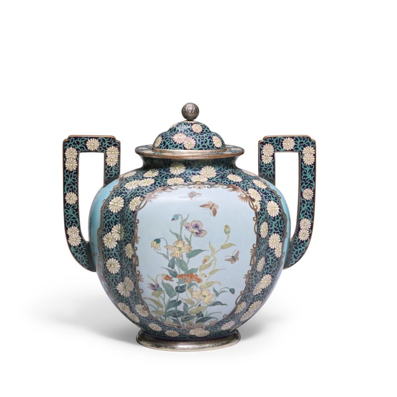 明治時代 花卉紋七寶燒爐 | A CLOISONNÉ ENAMEL INCENSE BURNER - 图2