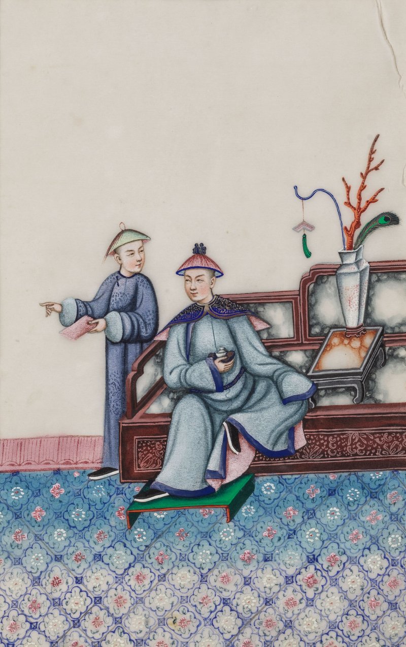 中國畫家 十九世紀 人物圖一組十二幅 水粉通草畫 裝框 | CHINESE ARTIST (19TH CENTURY) - 图19