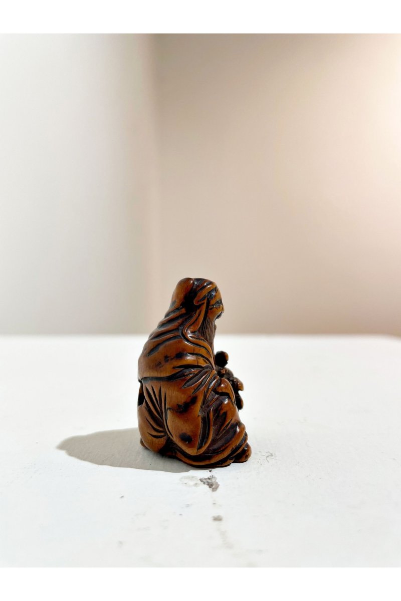 TWO BOXWOOD NETSUKE OF A MONK AND GAMA SENNIN - 图10
