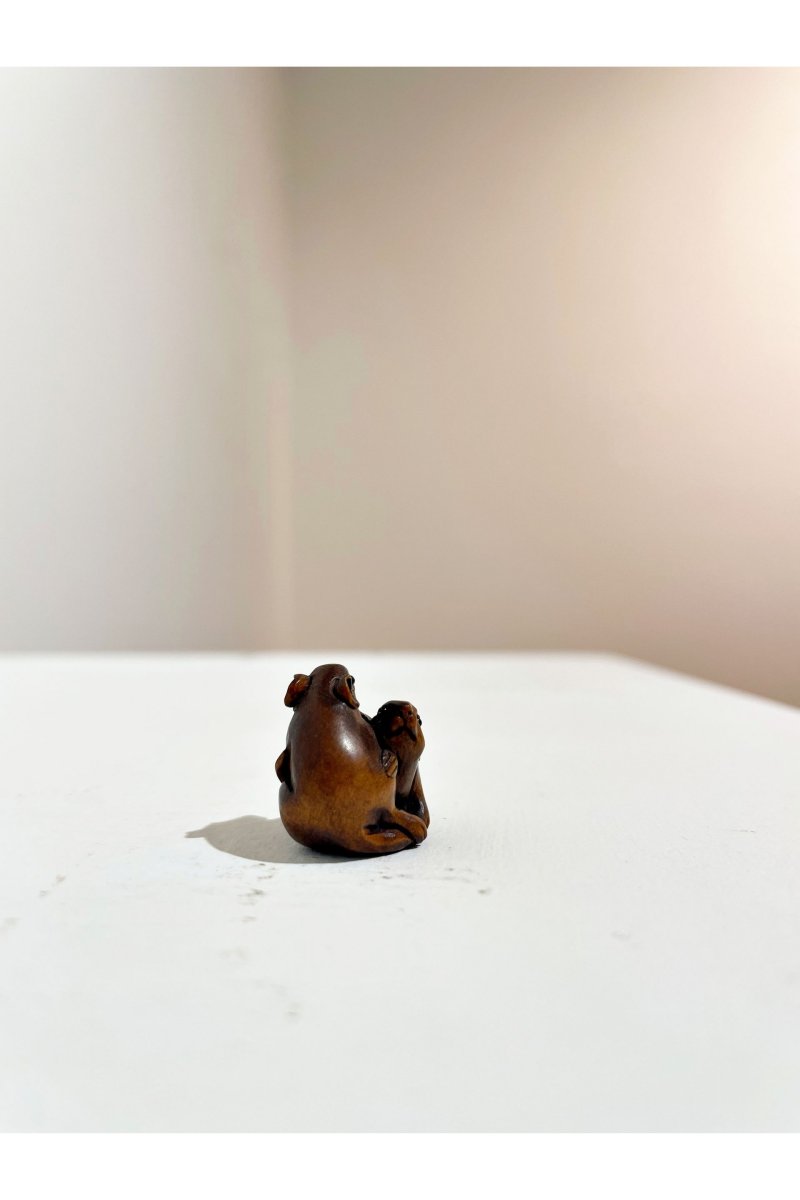 Signed Gyokumin [玉民] and Hironaka [宏中], 19th/20th century TWO BOXWOOD NETSUKE OF A TANUKI AND TWO RATS - 图15
