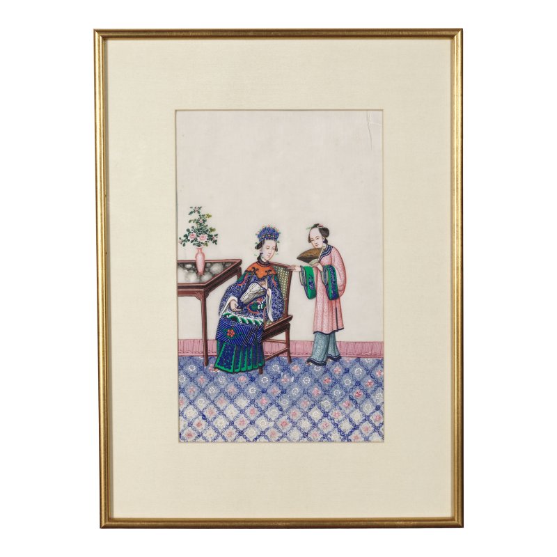 中國畫家 十九世紀 人物圖一組十二幅 水粉通草畫 裝框 | CHINESE ARTIST (19TH CENTURY) - 图32