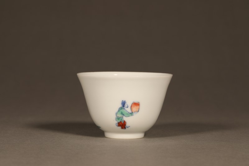 清康熙 斗彩高士小杯 - 图5