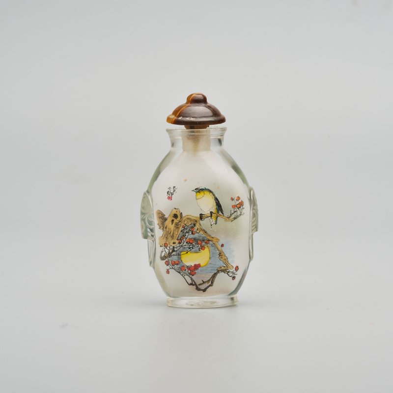 二十世紀中期 玻璃内畫鼻烟壺五件 | FIVE INSIDE PAINTED GLASS SNUFF BOTTLES - 图9