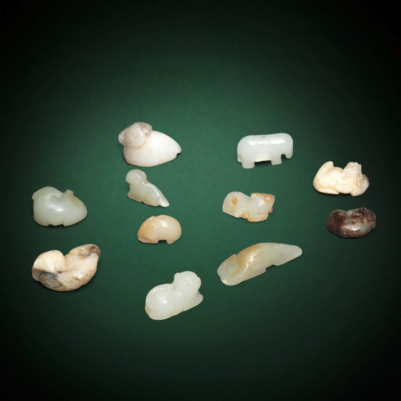 明及更晚 玉雕動物一組十一件 | A GROUP OF ELEVEN SMALL CARVINGS OF VARIOUS ANIMALS - 图2