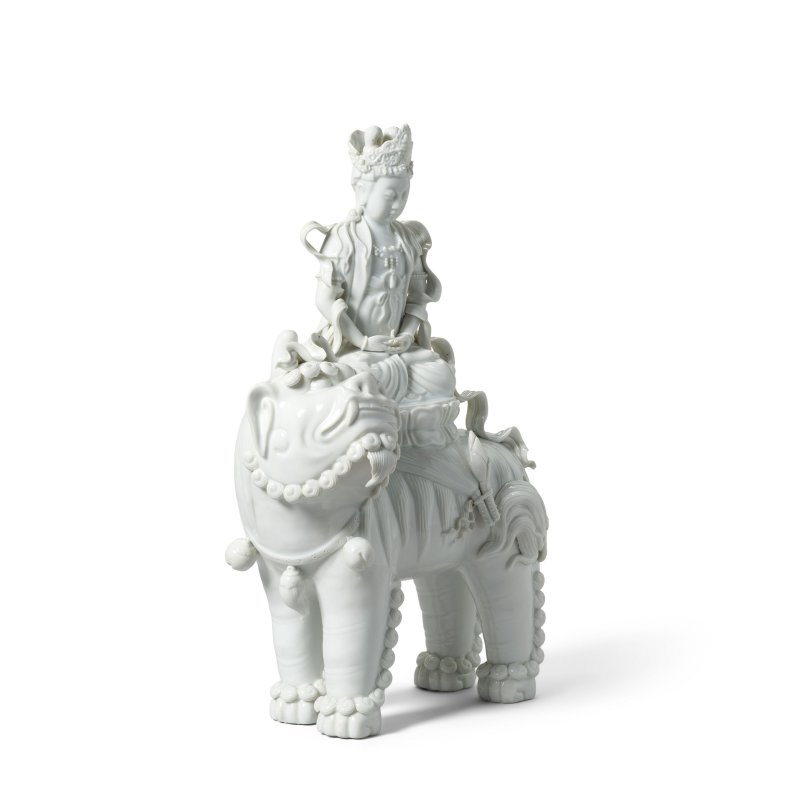 十九/二十世紀 德化窯普賢菩薩像 | A BLANC-DE-CHINE FIGURE OF SAMANTABHADRA - 图4