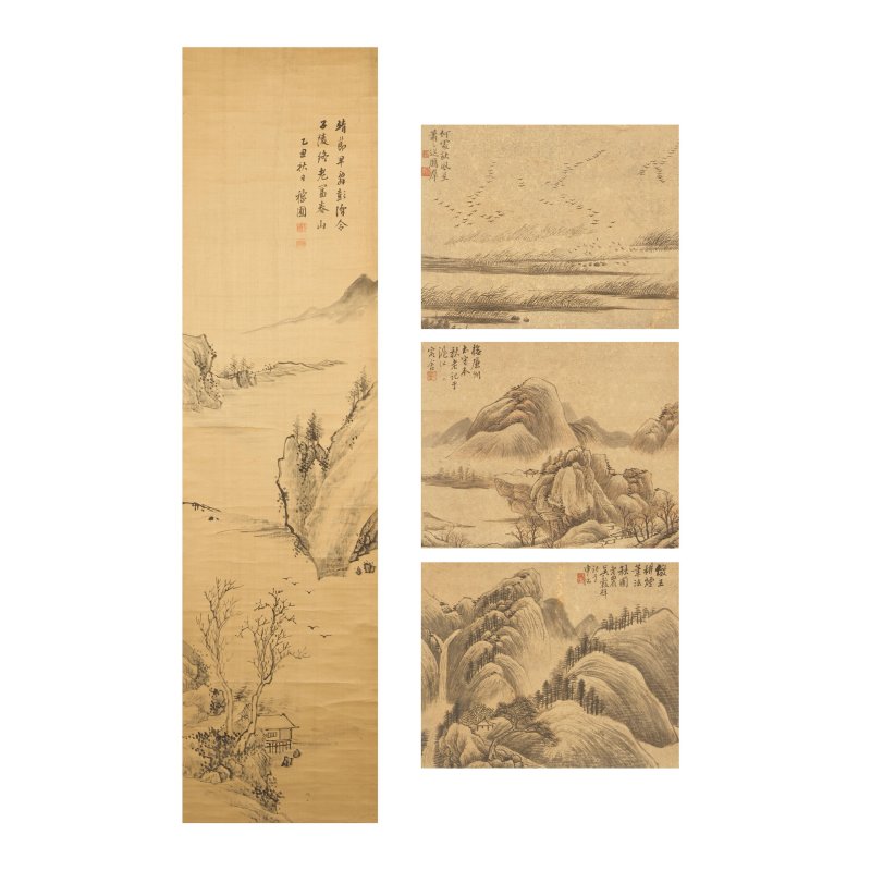 江稼圃 富春山 水墨紙本 立軸 一八零五年 | JIANG JIAPU (LATE 18TH/EARLY 19TH CENTURY); WU GUXIANG (1848-1903)