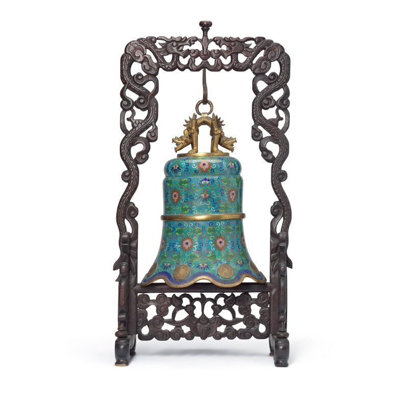 十九/二十世紀早期 銅胎掐絲琺琅鐘 | A CLOISONNÉ ENAMEL BELL - 图3