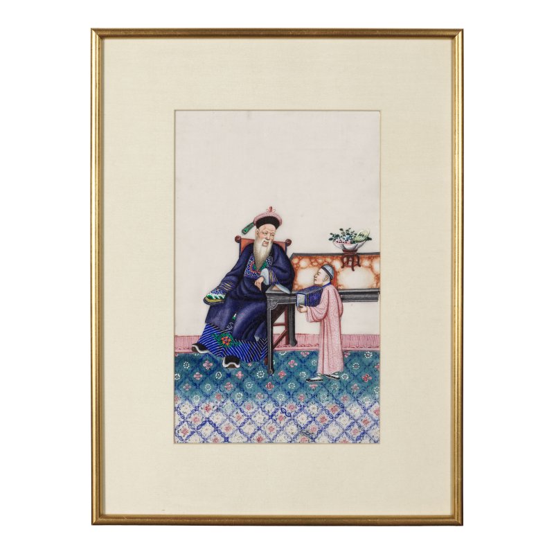中國畫家 十九世紀 人物圖一組十二幅 水粉通草畫 裝框 | CHINESE ARTIST (19TH CENTURY) - 图33