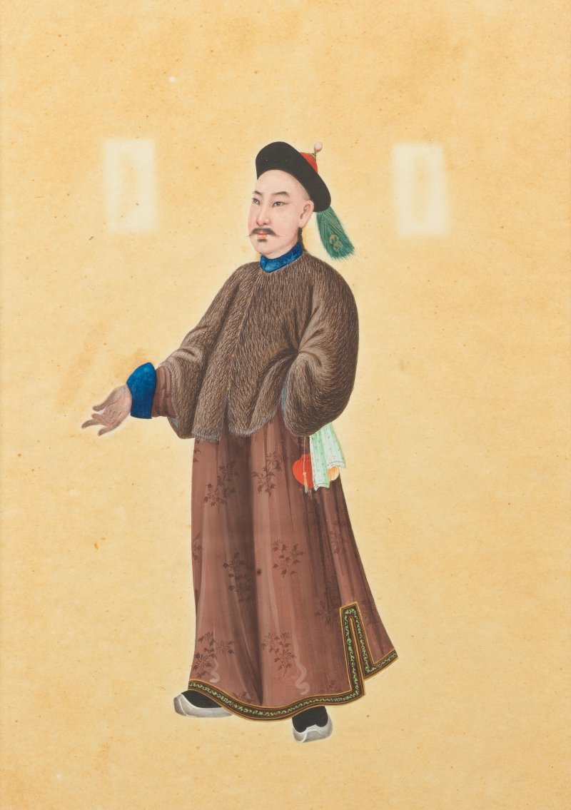 康熙及十九世紀 黑漆嵌螺鈿屏、彩漆屏及外銷畫五幅 | A MOTHER-OF-PEARL LACQUER PANEL, A COROMANDEL LACQUER PANEL AND FIVE EXPORT PAINTINGS - 图6