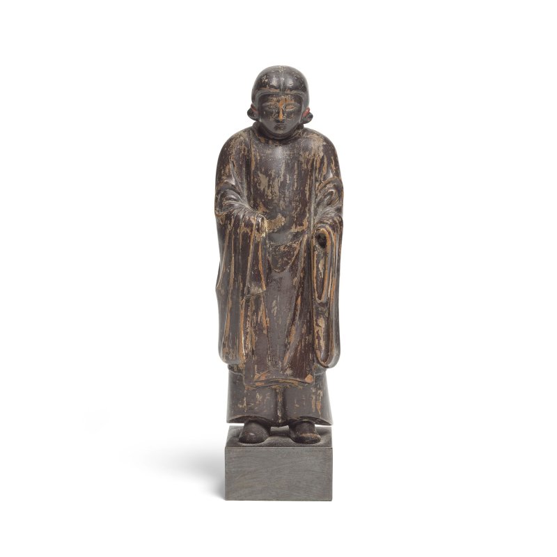 室町時代 十六世紀 漆木雕聖德太子像 | A CARVED LACQUERED WOOD FIGURE OF PRINCE SHOTOKU TAISHI - 图1