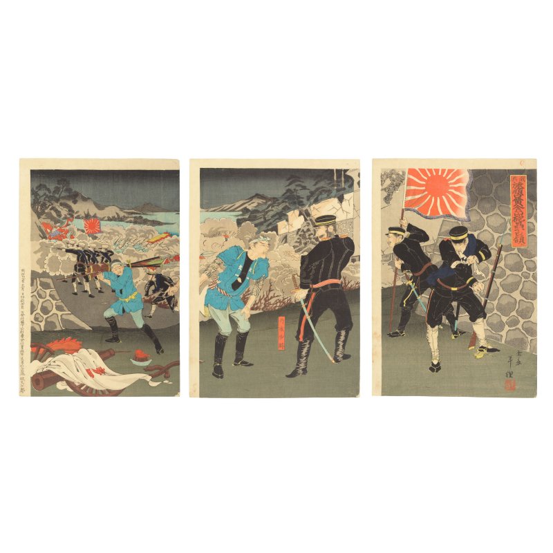 TAGUCHI BEISAKU (1864-1903), ADACHI GINKO (ACT.1870-1890), TOYOHARA CHIKANOBU (1838-1912), NAKAZAWA TOSHIAKI (1864-1921), OZAKI TOSHITANE (ACT.1882-1897), TSUKIOKA YOSHITOSHI (1839-1892), KOBAYASHI KIYOCHIKA (1847-1915), UTAGAWA KUNIMASA V (1874-1944) - 图21