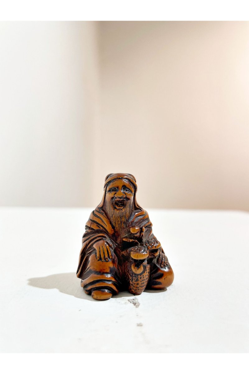 TWO BOXWOOD NETSUKE OF A MONK AND GAMA SENNIN - 图13