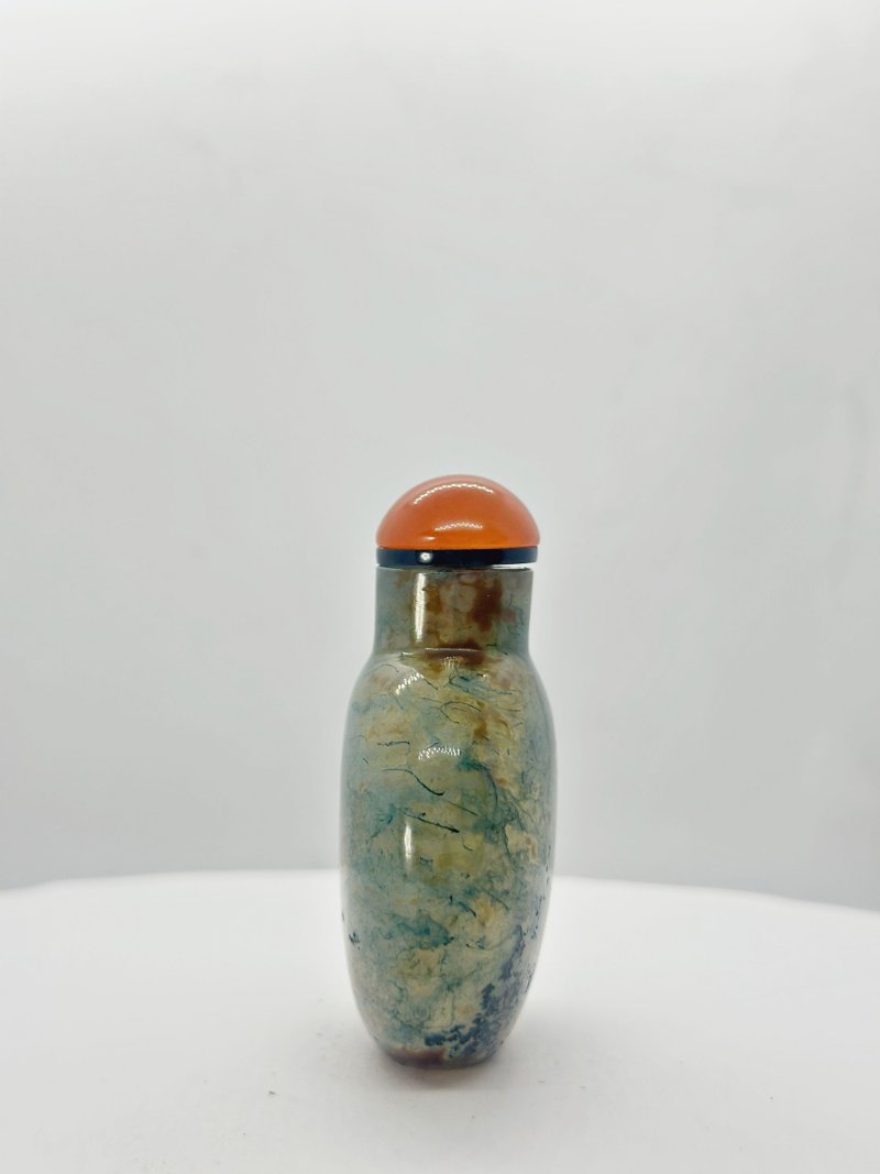 十九/二十世紀 水藻瑪瑙鼻煙壺 | A MOSS AGATE SNUFF BOTTLE - 图6