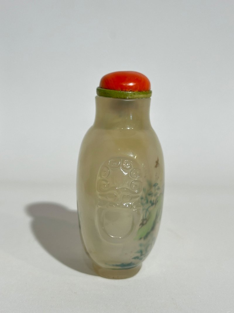 二十世紀 王習三作 瑪瑙內畫「蟋蟀」鼻煙壺 | AN INSIDE PAINTED AGATE 'CRICKET' SNUFF BOTTLE - 图6