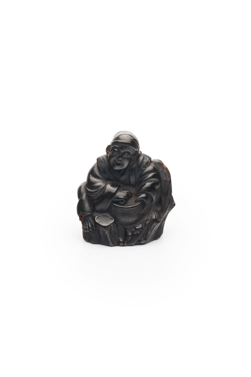 A WOOD NETSUKE OF HANASAKA JIISAN - 图1