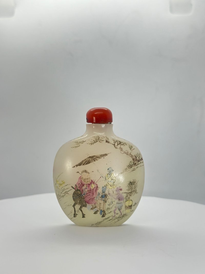 民國 涅白玻璃胎畫琺瑯⌈鍾馗⌋鼻煙壺 | A FAMILLE ROSE ENAMELLED MILKY GLASS 'ZHONG KUI' SNUFF BOTTLE - 图10