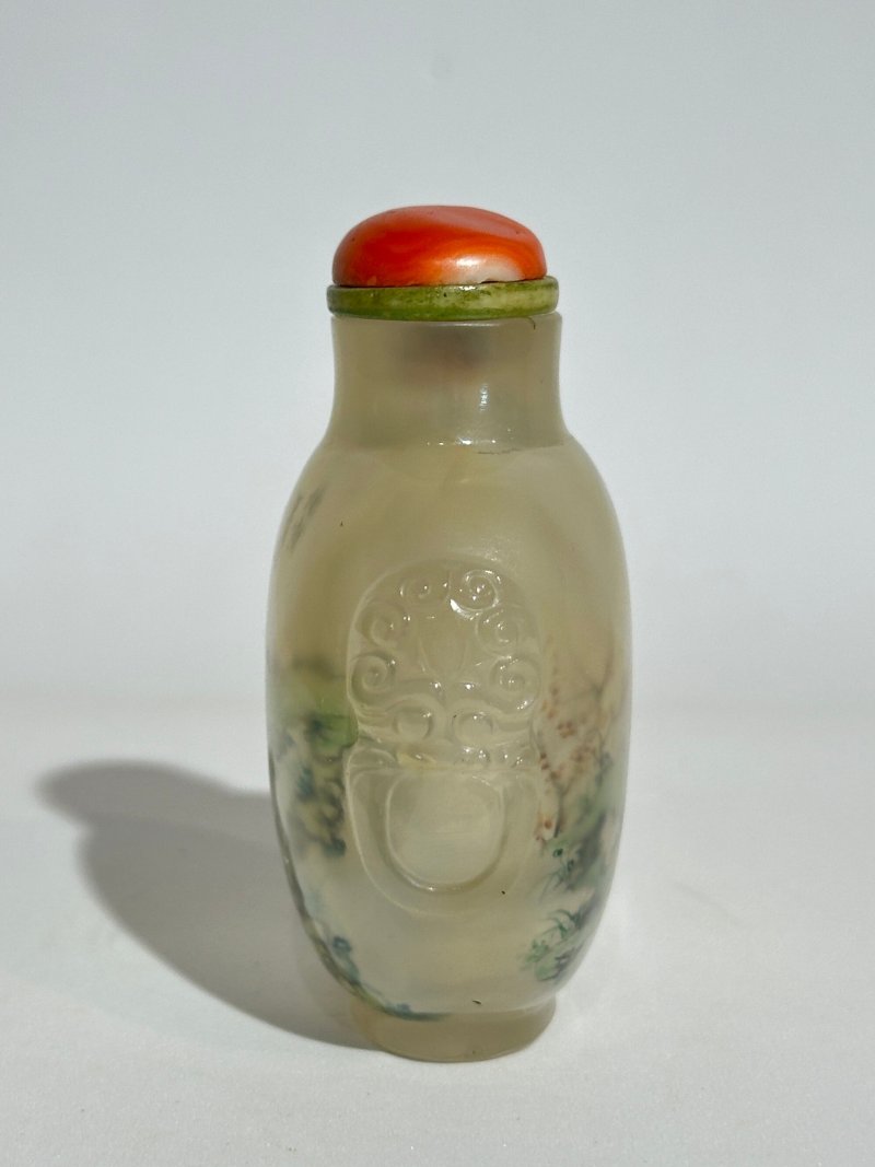 二十世紀 王習三作 瑪瑙內畫「蟋蟀」鼻煙壺 | AN INSIDE PAINTED AGATE 'CRICKET' SNUFF BOTTLE - 图7