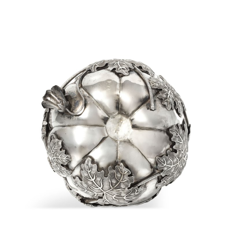 十九世紀 外銷銀瓜形茶罐及蓋 | A CHINESE EXPORT SILVER 'PUMPKIN' TEA CADDY AND COVER - 图3