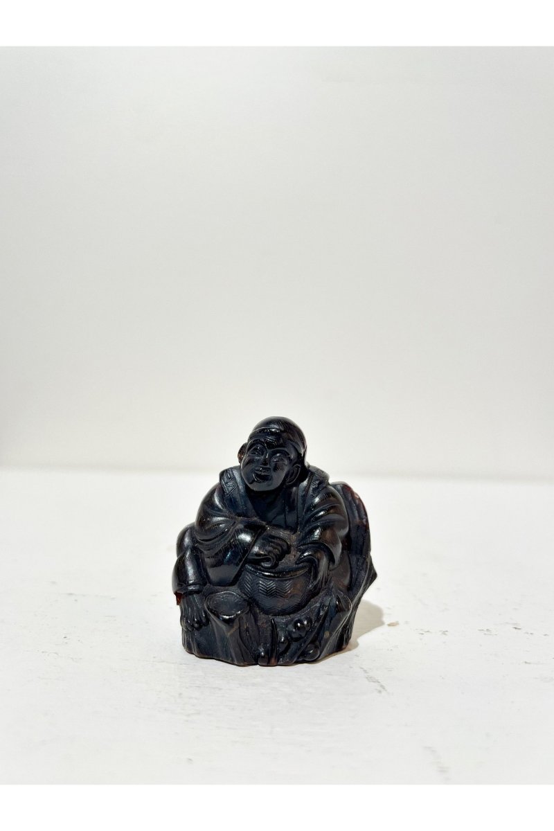 A WOOD NETSUKE OF HANASAKA JIISAN - 图2
