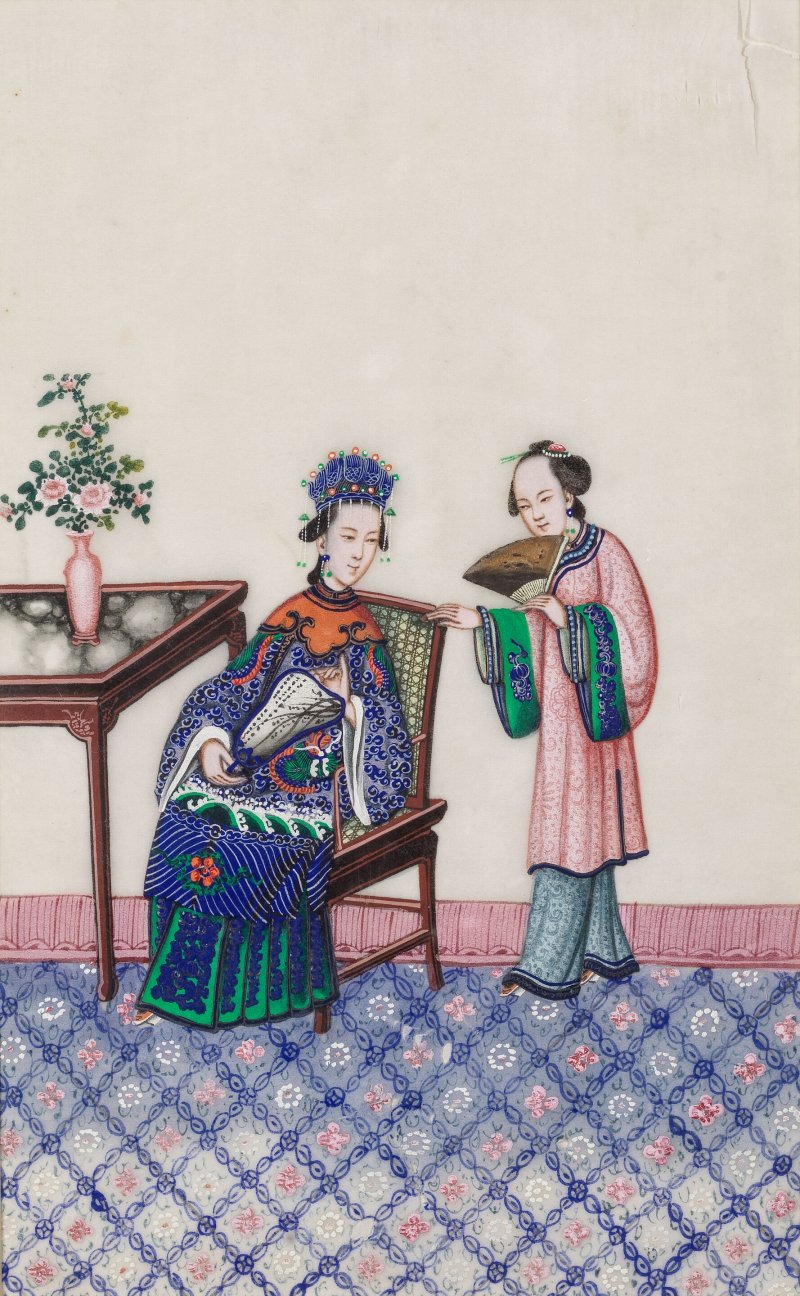 中國畫家 十九世紀 人物圖一組十二幅 水粉通草畫 裝框 | CHINESE ARTIST (19TH CENTURY) - 图8