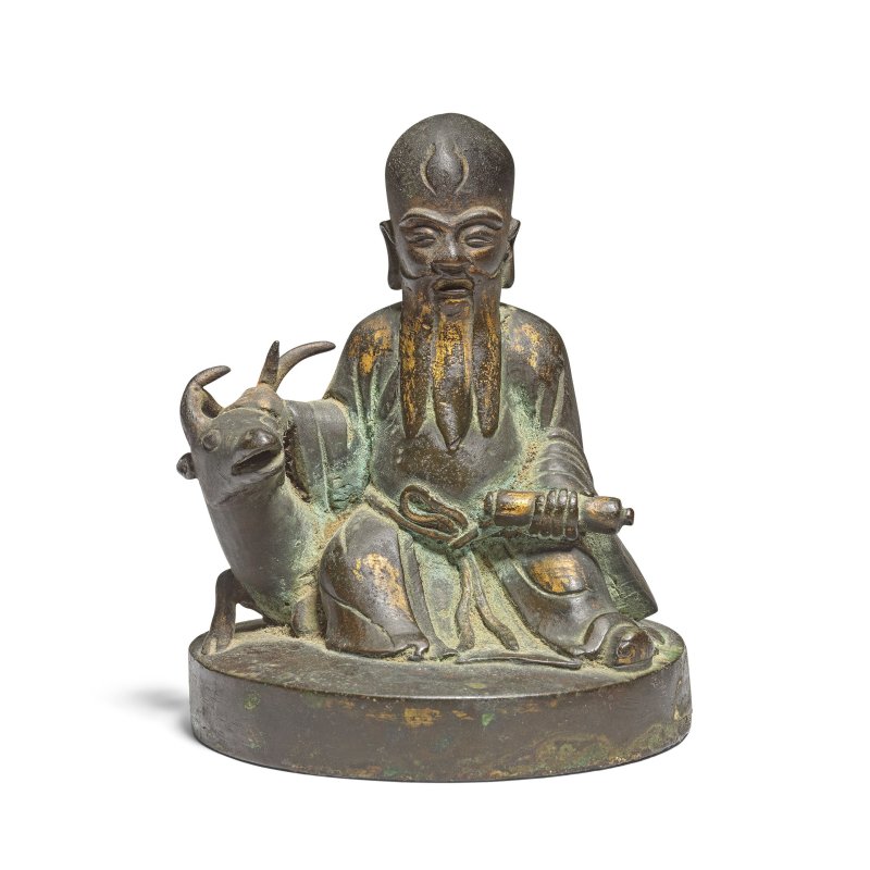 二十世紀 局部鎏金壽老 | A PARCEL-GILT FIGURE OF SHOULAO