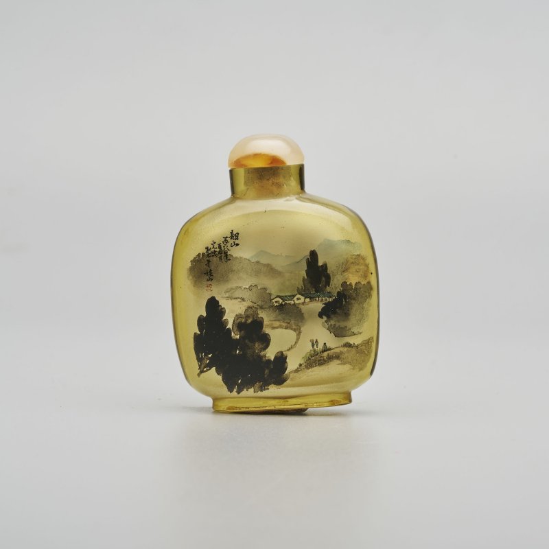 二十世紀中期 玻璃内畫鼻烟壺五件 | FIVE INSIDE PAINTED GLASS SNUFF BOTTLES - 图13