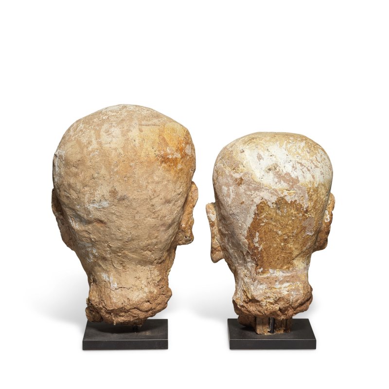 元 泥塑羅漢首兩件 | TWO PLASTER MODELS OF LUOHAN HEADS - 图3