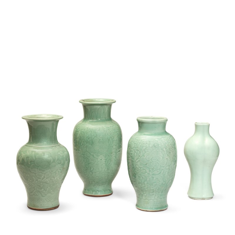 清 青釉瓶四件 | FOUR CELADON-GLAZED VASES