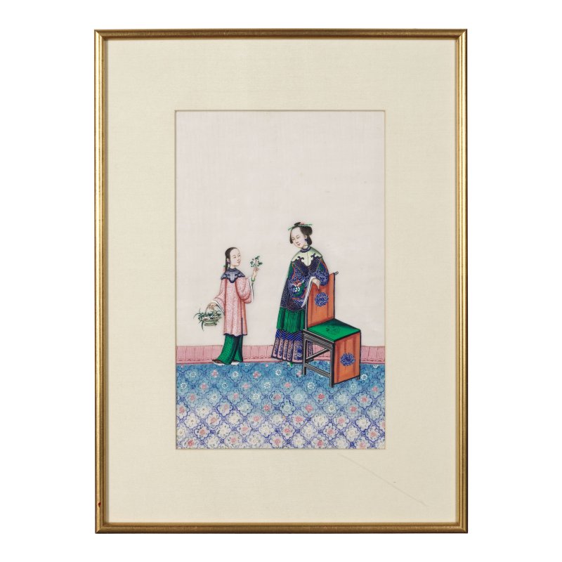 中國畫家 十九世紀 人物圖一組十二幅 水粉通草畫 裝框 | CHINESE ARTIST (19TH CENTURY) - 图36