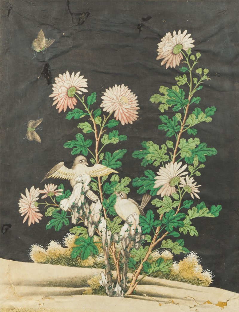 康熙及十九世紀 黑漆嵌螺鈿屏、彩漆屏及外銷畫五幅 | A MOTHER-OF-PEARL LACQUER PANEL, A COROMANDEL LACQUER PANEL AND FIVE EXPORT PAINTINGS - 图10
