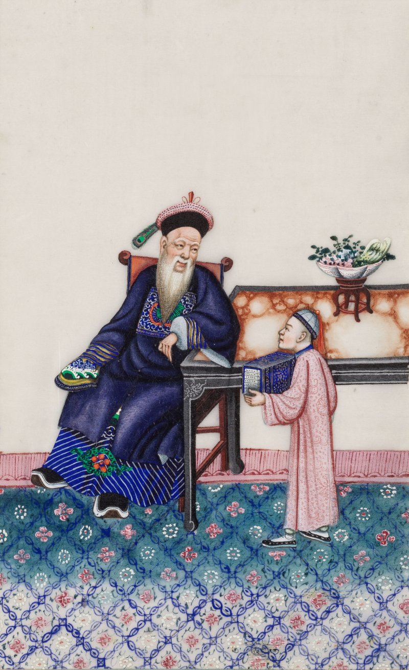 中國畫家 十九世紀 人物圖一組十二幅 水粉通草畫 裝框 | CHINESE ARTIST (19TH CENTURY) - 图9