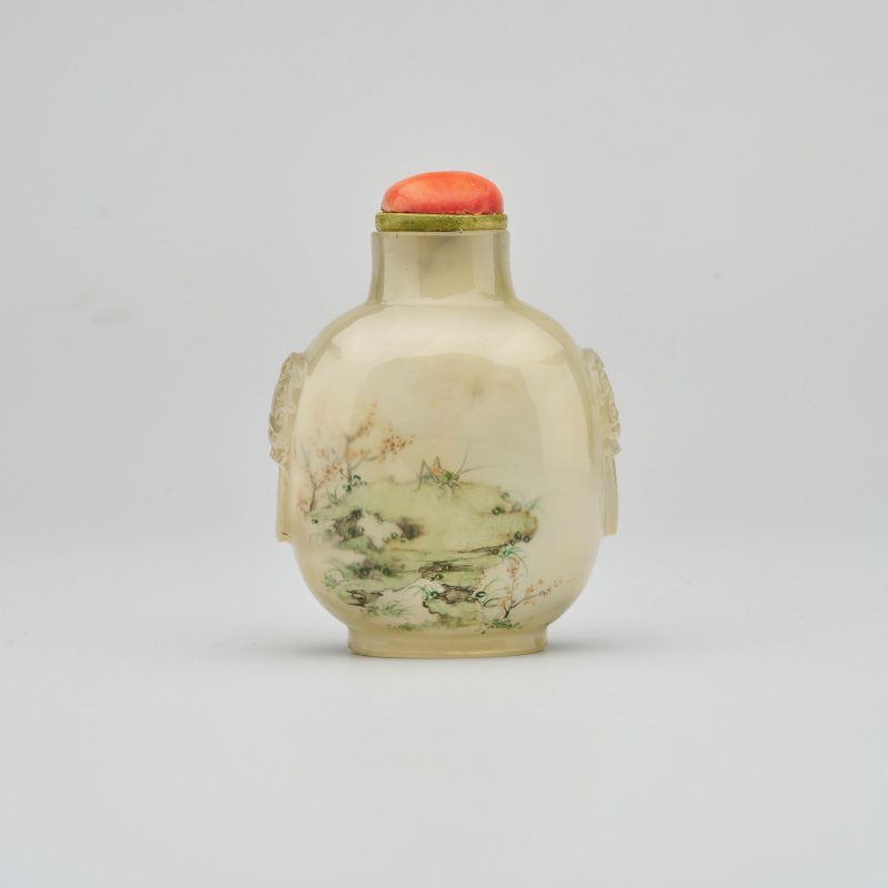 二十世紀 王習三作 瑪瑙內畫「蟋蟀」鼻煙壺 | AN INSIDE PAINTED AGATE 'CRICKET' SNUFF BOTTLE - 图11